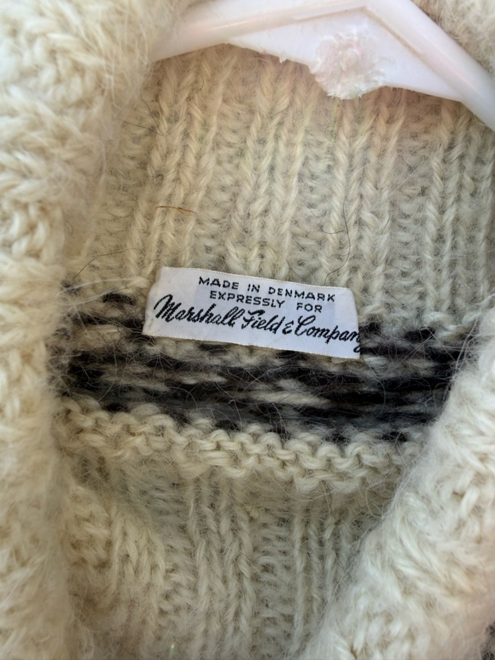 Marshall Field & Company Cream Cable Turtleneck Sweater